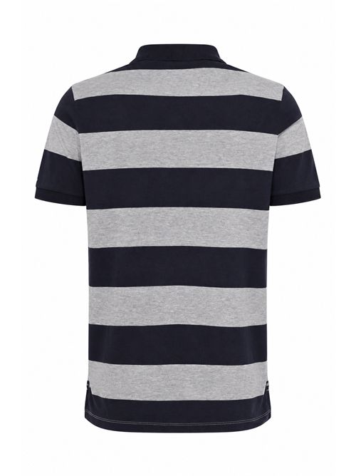 Polo Cordero in misto cotone a righe Blu Grigio JOHNNY LAMBS | CORDERO790